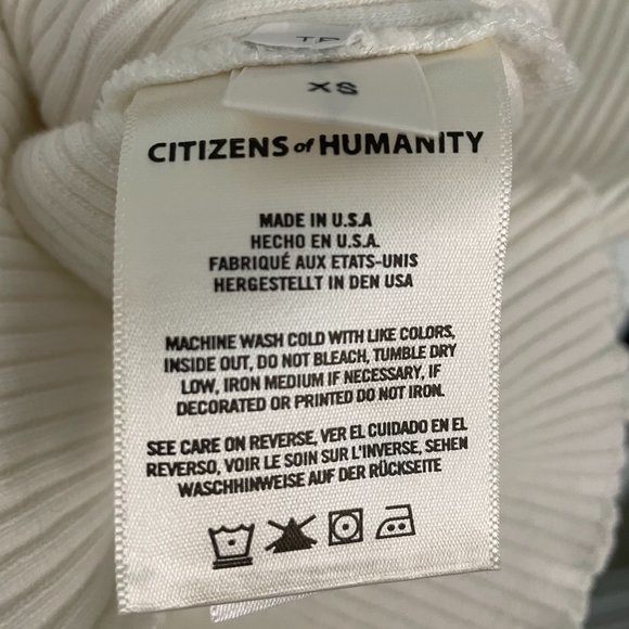 CITIZENS OF HUMANITY Cotton Ribbed Top - XS / XXS - Picture 3 of 5